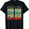 Classic Pro Life God Gun USA Trump 2022 Election Republican T-Shirt