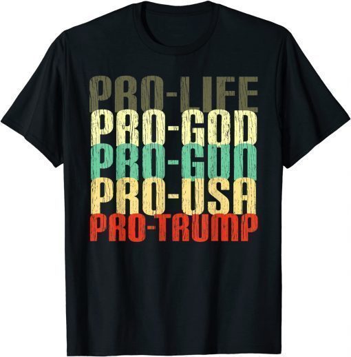 Classic Pro Life God Gun USA Trump 2022 Election Republican T-Shirt