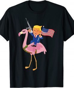 Trump Flamingo Gun Merica 2022 Election MAGA Republican Funny T-Shirt