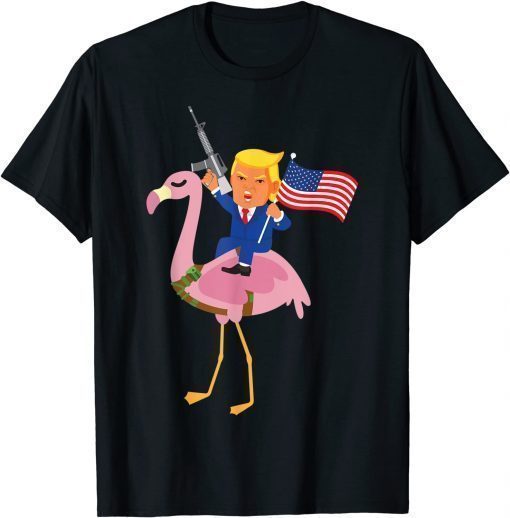 Trump Flamingo Gun Merica 2022 Election MAGA Republican Funny T-Shirt