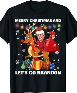 Funny Pro Trump Merry Christmas And Let's Go Branddon Brandon Noel T-Shirt