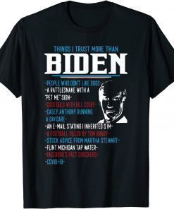 Funny Things I Trust More Than Biden TShirt