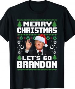 T-Shirt Merry Christmas Let's Go Branson Brandon Ugly Xmas Trump Classic