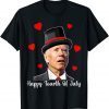 Happy Fourth Of July Joe Biden Confused Funny Valentins day Gift T-Shirt