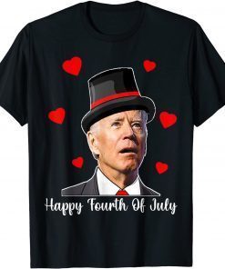 Happy Fourth Of July Joe Biden Confused Funny Valentins day Gift T-Shirt