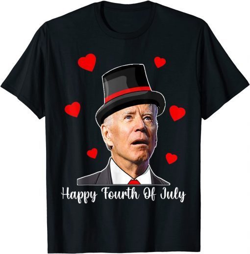 Happy Fourth Of July Joe Biden Confused Funny Valentins day Gift T-Shirt