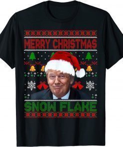 2022 Merry Christmas Snowflake Santa Trump Xmas Ugly Sweater Unisex TShirt