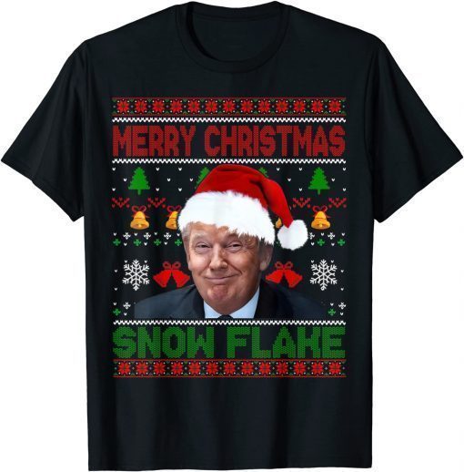 2022 Merry Christmas Snowflake Santa Trump Xmas Ugly Sweater Unisex TShirt