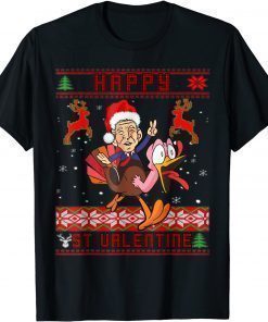 Santa Joe Biden Happy Saint Valentine Ugly Christmas 2022 T-Shirt