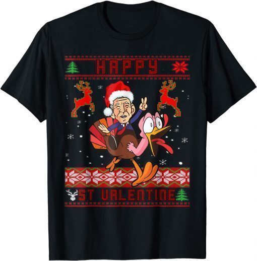 Santa Joe Biden Happy Saint Valentine Ugly Christmas 2022 T-Shirt