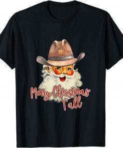 Santa Claus Merry Christmas Y'all Western Country Cowboy Unisex T-Shirt