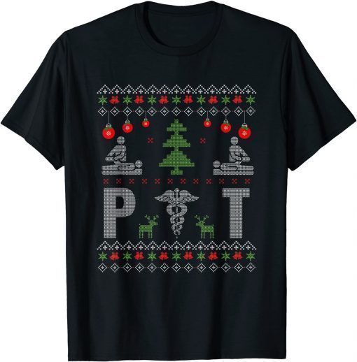 PT Physical Therapist Ugly Christmas Sweater Therapy Medical 2022 T-Shirt