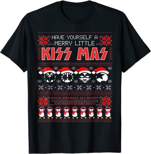 2022 KISS Merry Little KISSmas Funny Christmas T-Shirt