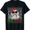 Lowchen Dog Feliz Navidog Funny Christmas T-Shirt