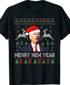 Santa Joe Biden Merry New Year Ugly Christmas Sweater S