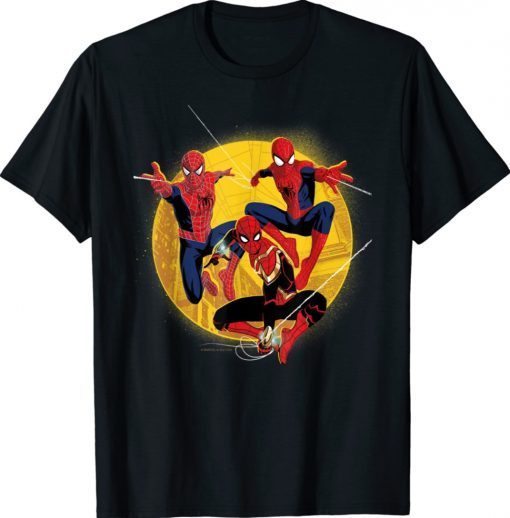 Spider Man No Way Home Spider Men In Action Shirt