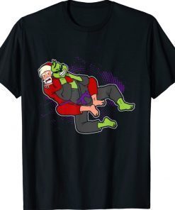 Santa strangles monster holiday Jiu jitsu martial arts mma shirt