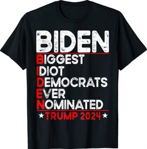 Anti Biden Biggest Idiot Democrats Ever Nominated Trump 2024 Shirt