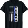 Trump 2024 Back The Blue American Flag Thin Blue Line Shirt