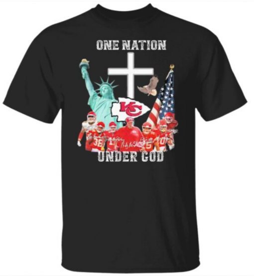 Kansas City Chief one nation under god signatures shirt