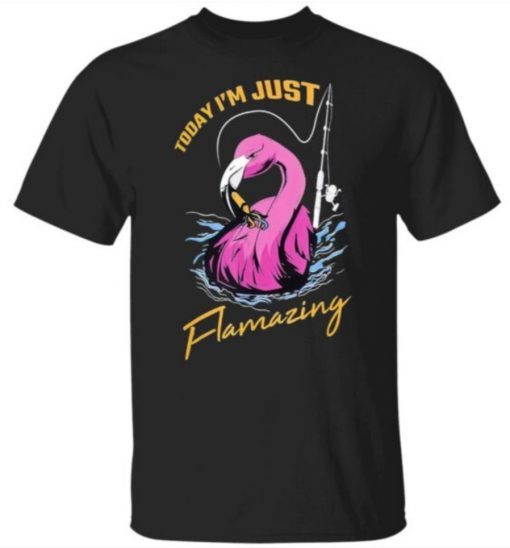 Fishing Flamingo Angler Flamazing Cool Bird Fisherman Shirt