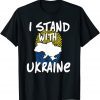 T-Shirt I Stand With Ukraine Flag American Flag Support Ukraine