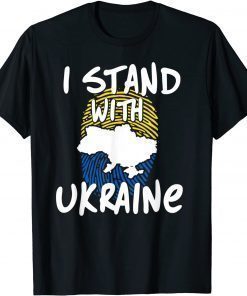 T-Shirt I Stand With Ukraine Flag American Flag Support Ukraine