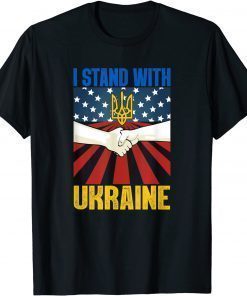 2022 Support I Stand With Ukraine American Ukrainian Flag vintage T-Shirt