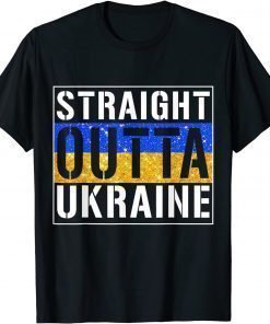 Straight Outta Ukraine Support I Stand With Ukraine Vintage Gift T-Shirt