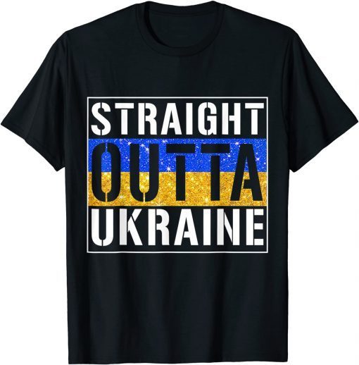 Straight Outta Ukraine Support I Stand With Ukraine Vintage Gift T-Shirt