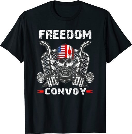 TShirt Skull Canada Freedom Convoy 2022 Support Canadian Truckers