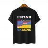 Funny I Stand With Ukraine USA Flag ,Support Ukraine Save Ukraine T-Shirt
