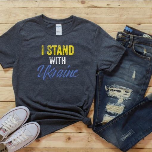 T-Shirt I Stand with Ukraine shirt Ukraine Flag Proud Ukrainian Patriotic Ukrainian Diaspora