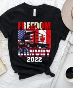 Official Freedom convoy 2022 American Canadian Flag T-Shirt