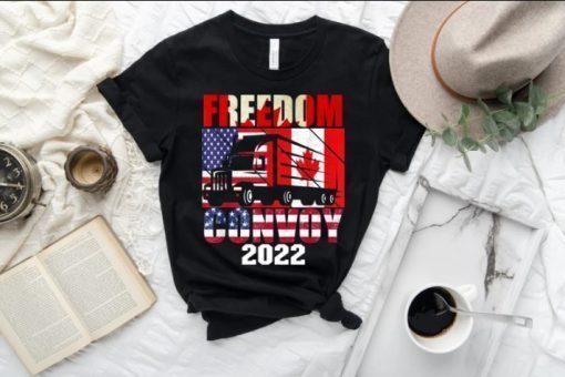 Official Freedom convoy 2022 American Canadian Flag T-Shirt