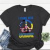 2022 I Stand With Ukraine, I Stand With Ukraine American Ukrainian Flag Unisex TShirt