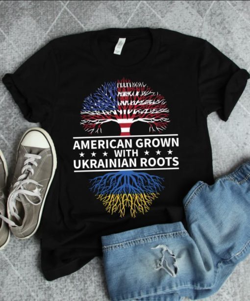 Ukrainian Roots, Ukraine Roots, America Grown, Born In Ukraine Flag, Ukraine Tee Shirts