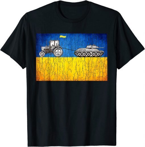 Funny Ukrainian Farmer Tractor Tank Meme Ukraine Tractor TShirt