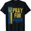 2022 Pray For Ukraine Vintage US Ukraine Flag Support Ukrainian T-Shirt