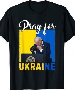 Biden Pray For Ukraine Funny With Face 2022 TShirt