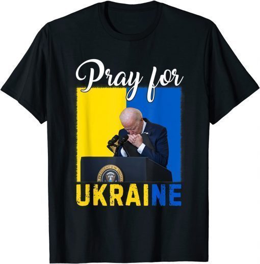 Biden Pray For Ukraine Funny With Face 2022 TShirt