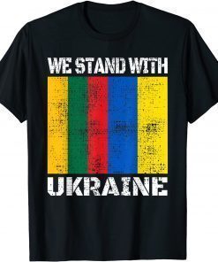 Stop Russian ,Support Ukrainian Lithuania We Stand With Ukraine Flag T-Shirt