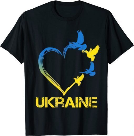 TShirt Ukraine Flag Heart Vintage Ukrainian Lovers Ukraine