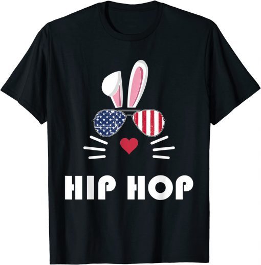 T-Shirt Easter Hip Hop Bunny Ears American Flag