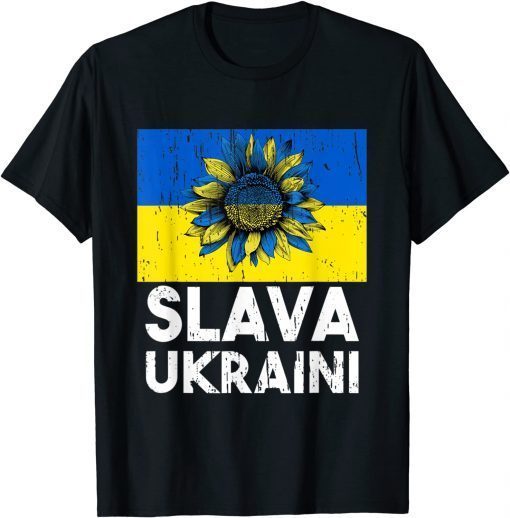 Slava Ukraini Sunflower Vintage Stand With Ukraine 2022 T-Shirt