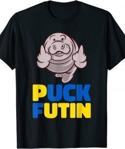 Official Puck Futin Stop War Stand With Ukraine Peace Manatee T-Shirt