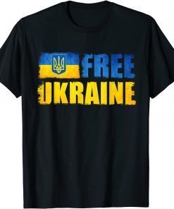 2022 Ukraine Free,Support Ukrainians Ukraine Flag TShirt