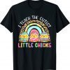 Leopard Rainbow I Teach The Cutest Chicks Teacher Easter Official Shirts