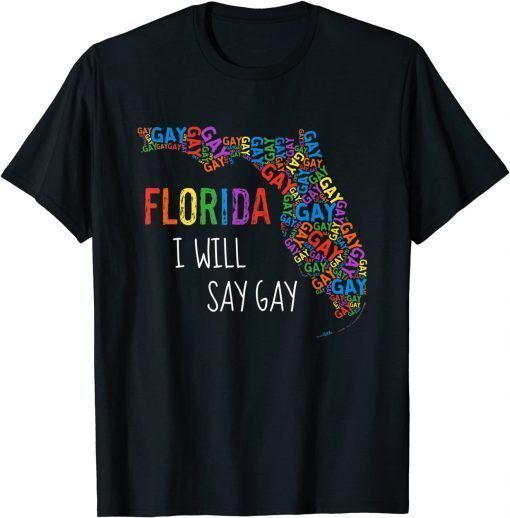 Florida Gay I Will Say Gay Say Love Proud LGBTQ Gay Rights Unisex T-Shirt