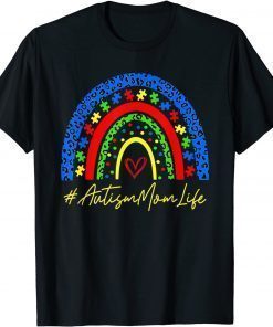 Autism Mom Life Rainbow Leopard Mother’s Day Tee Shirts